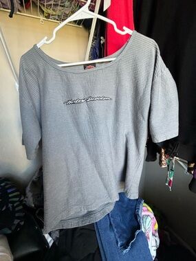 Harley-Davidson Women's Gray Short Sleeve crop Top